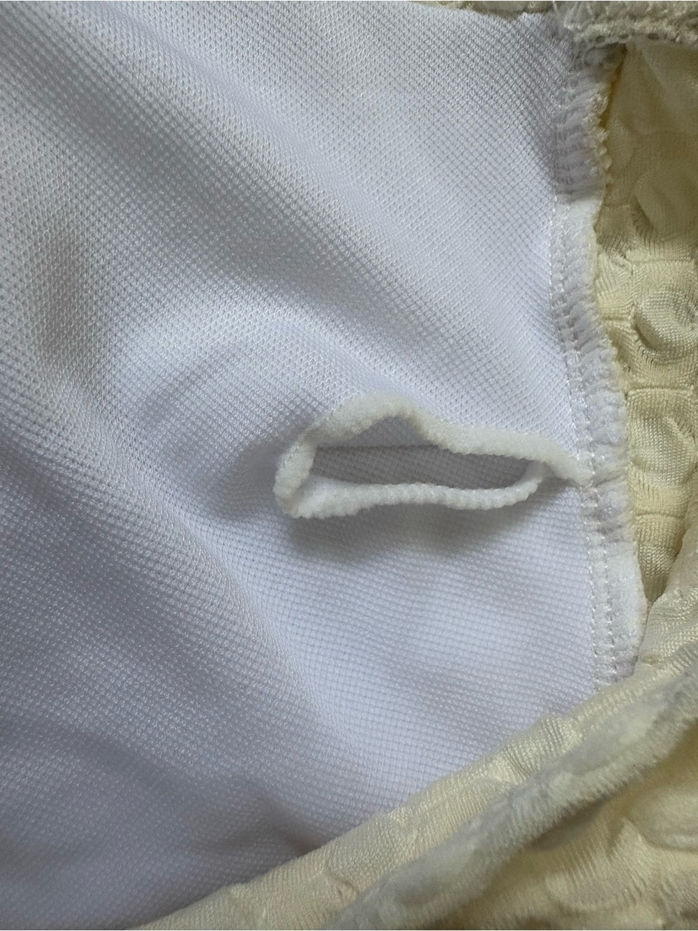 SHEIN Cream Textured Bandeau Bikini Set with Knot Detail - Picture 7 of 8